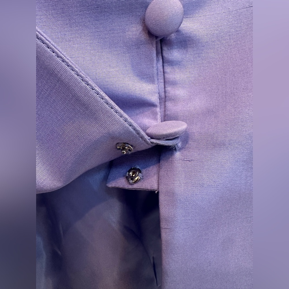 Vintage ADRIANNA PAPELL 100% Silk Jacket Blazer Lavender Lilac Size 8 Medium M - Picture 5 of 9